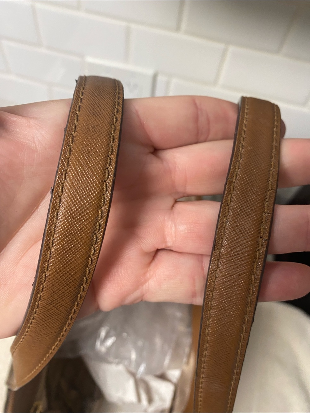 Michael Kors Brown and Tan MK Logo Tote - Picture 6 of 10